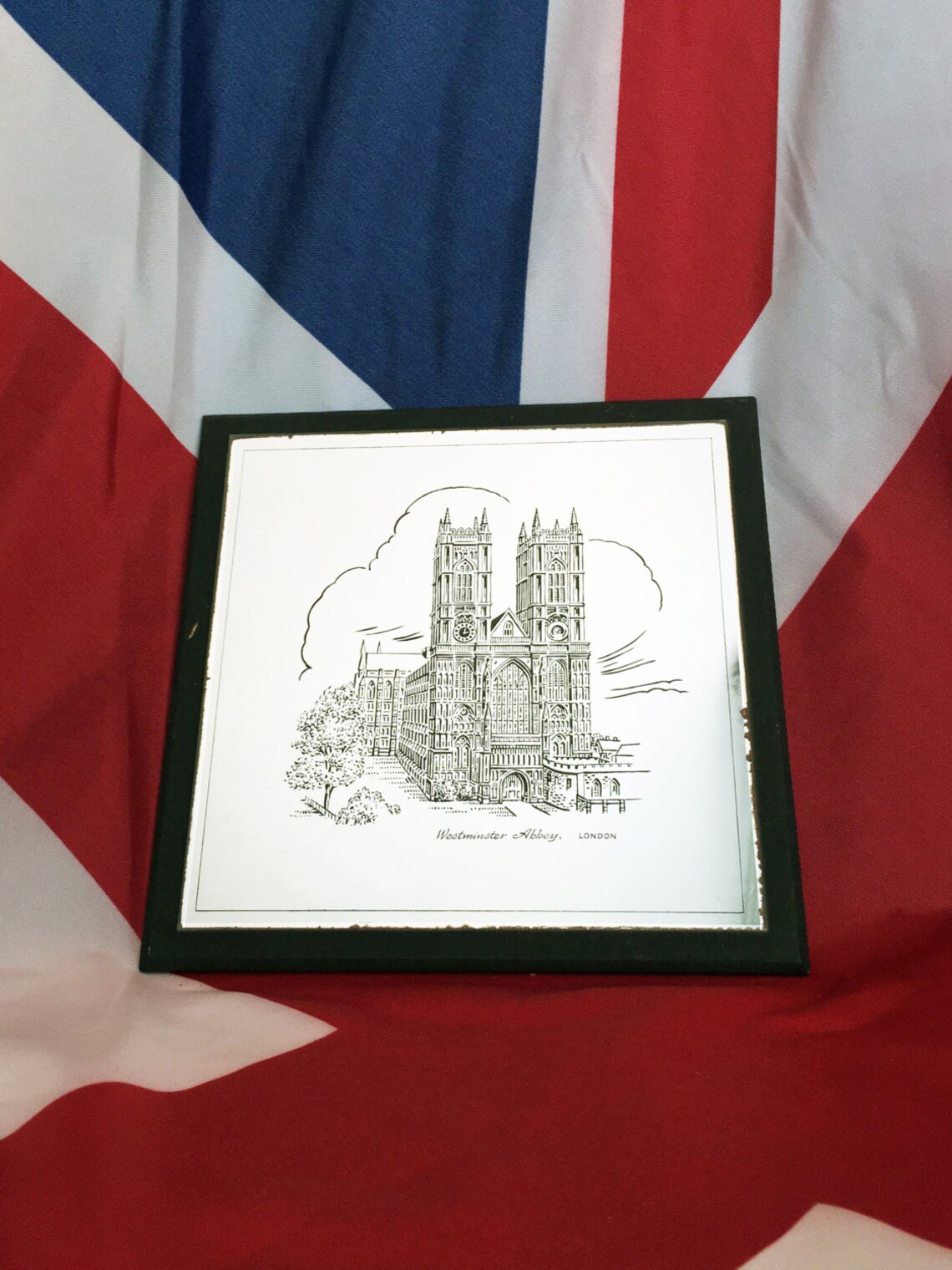 Vintage British Wall Decor, Pair of Westminster Abbey and Buckingham