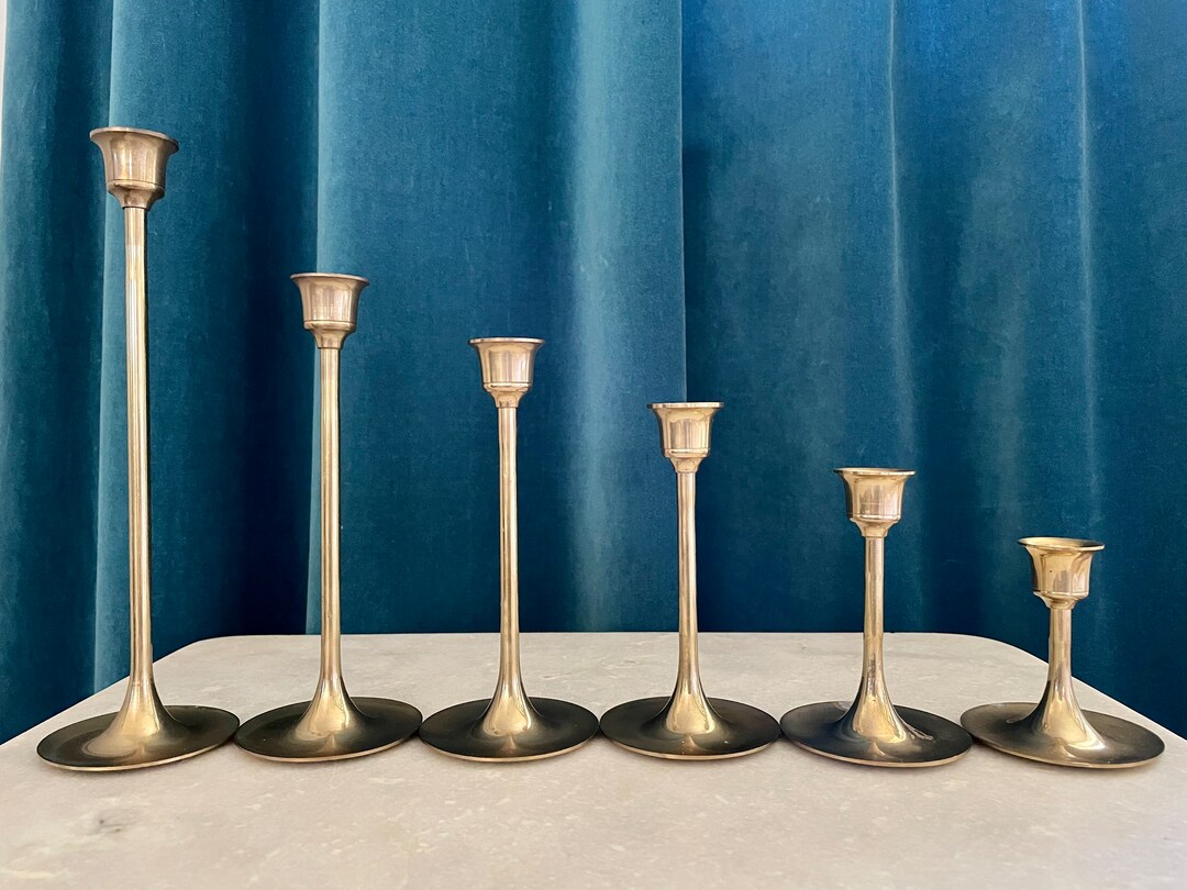 Mid Century Modern Candlestick Holders Set of 6 Etsy