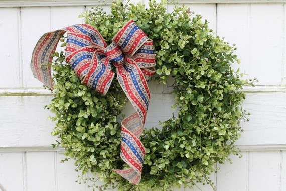 4th Of July Door Wreath Americana Wreath With Stars And Etsy