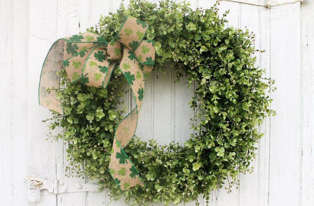 St. Patrick's Day Wreath Shamrock Front Door Wreath