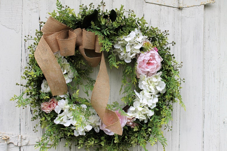Outdoor Front Door Wreath Spring Boxwood Wreath With Etsy