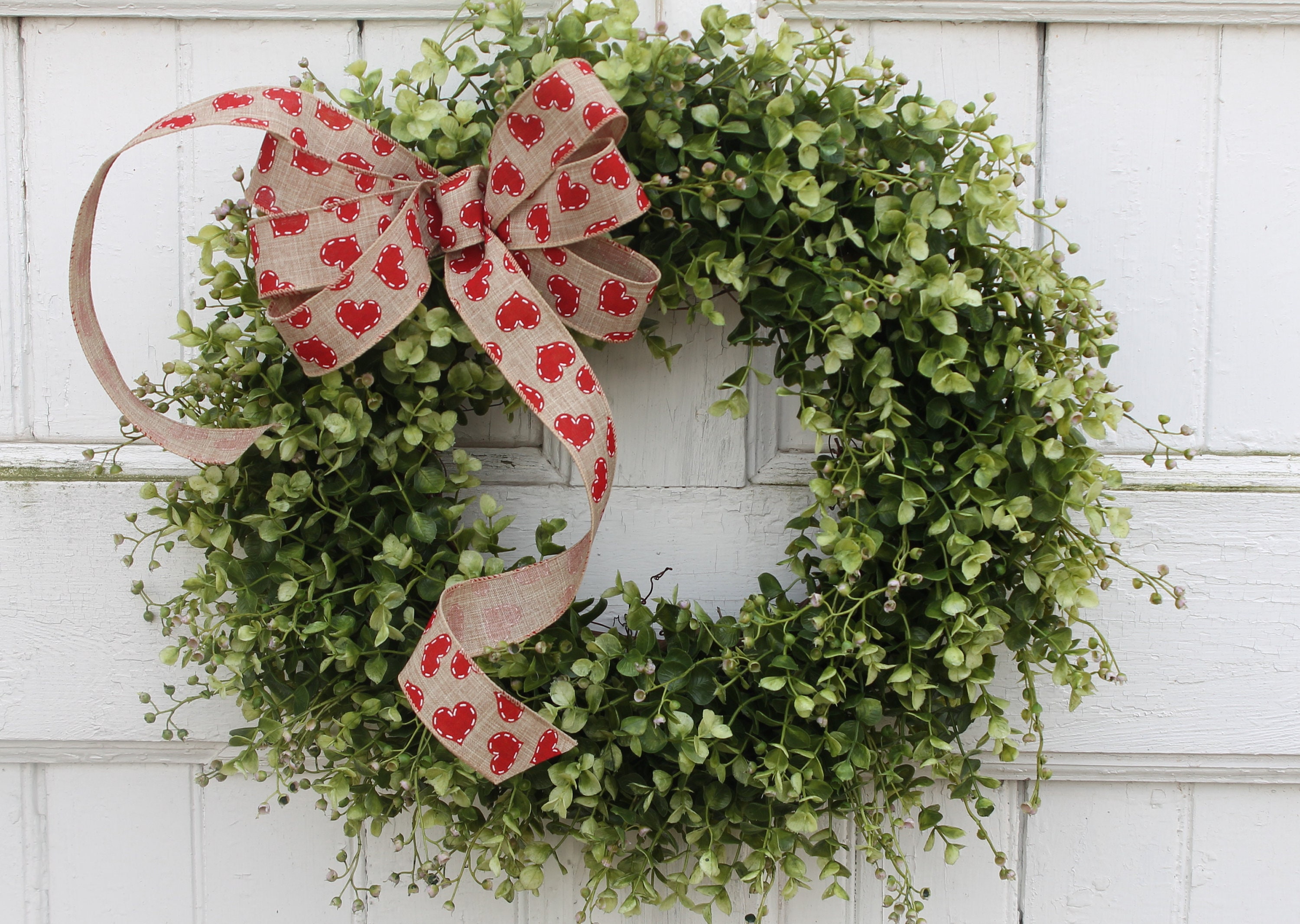 A Valentines Day Wreaths for Front Door,Heart Shape Valentines Day Garland for Outside Wall Hanging Decoration Party Wedding Pendant Valentines Day Decorations for The Home,14.96