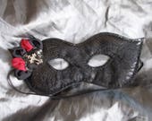 Carnival Mask, Masquerade Mask, Sexy, Party, Gothic, Bondage Mask, Burlesque Mask, Erotic, Cosplay, Black, Red
