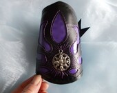 Cuff Bracelet, Fabric Cuff, Gothic Cuff Bracelet, Cyber Goth Bracelet, Cyber Punk Bracelet, Black, Purple, Skulls