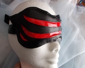 Bondage Mask, Bondage, Burlesque, Sexy, Eye Mask, Valentines, Erotic, Gift, Black, Red, Beaded