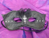 Bondage Mask, Burlesque Mask, Masquerade Mask, Carnival Mask, Party, Cosplay, Erotic, Gothic Mask, Costume, Valentines Gift, Black, Studded