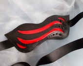 Bondage Mask, Bondage, Burlesque, Sexy, Eye Mask, Valentines, Erotic, Gift, Black, Red, Beaded