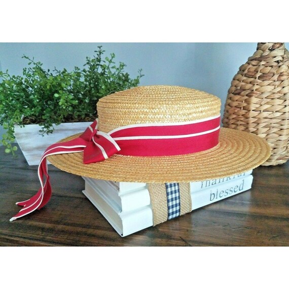 Vintage Laura Ashley Cottagecore Summer Boater Vic