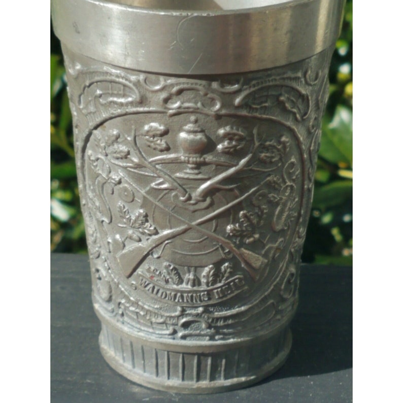 Glenningloh Waidmanns Heil Pewter Embossed Drinking Cup Etsy