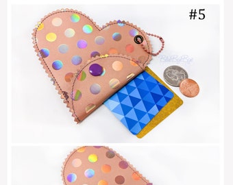Heart Shaped Bag, Cash Gift Holder, Lip Gloss Pouch, Ear Bud Holder, Tween Girl Gift Idea, Valentine's Gift Idea