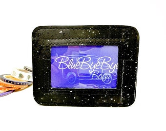 Silver Fleck Cork Card Wallet: Slim Vegan ID Wallet