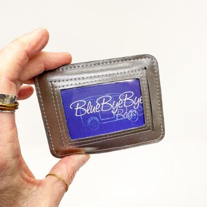 Cartera en efectivo con tarjeta delgada unisex, cartera de identificación gris metálico, regalo de empresa o titular de la tarjeta de peltre, cartera de bolsillo, pequeña idea de regalo para ella o él