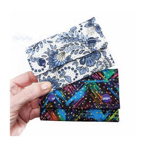 Cartera floral para tarjetas y efectivo, cartera minimalista con tarjetero delgado