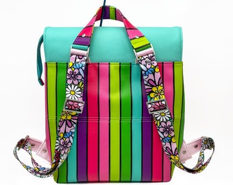 Vintage Arizona Color Block Backpack Retro Gadget Atlas Backpack – Mokuyobi main image 4