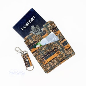 Funda de pasaporte con llavero, titular de pasaporte de corcho, funda de viaje de cuero de corcho vegano, funda de pasaporte para ella, cartera de pasaporte para él