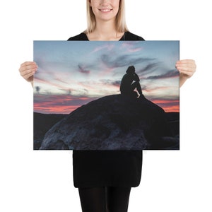 Canvas Photo Print - Contemplating the sunset - Desert photography