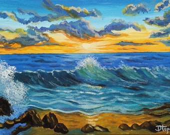 Summertime acrylic painting by DenitsaArt