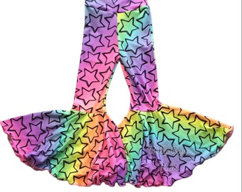 Neon stars bell bottoms