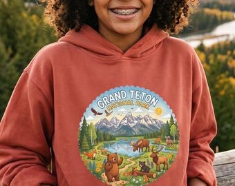 Grand Teton National Park Kids Hoodie | Junior Ranger Comfort Colors Hooded Sweatshirt