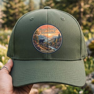 Vintage-Patch-Hut mit Great Smoky Mountains Nationalpark | Wandergeschenk | Snapback-Baseballkappe