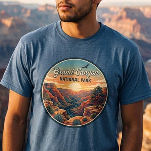 Camiseta vintage con parche del Parque Nacional del Gran Cañón / Regalo para excursionistas / Camiseta retro de naturaleza