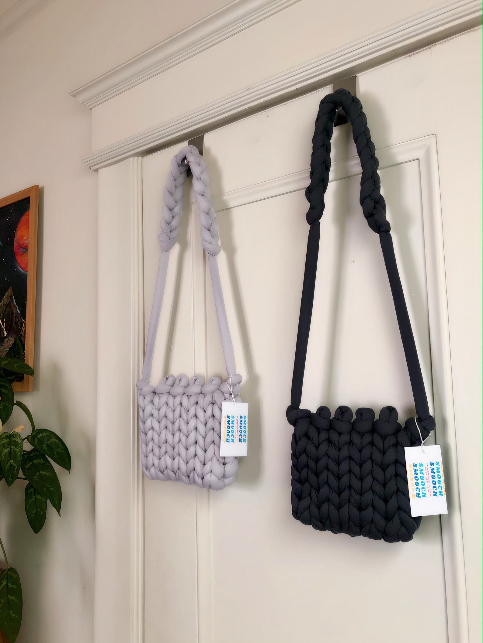 Chunky Knit Bag Made of Cotton Wool Yarn Mini Tote and Etsy