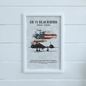 USA Lockheed SR-71 Blackbird Aircraft, Vintage Poster, Quote Poster