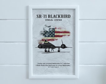 USA Lockheed SR-71 Blackbird Aircraft, Vintage Poster, Quote Poster