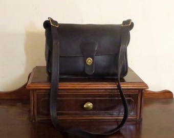 Dads Grads Sale Coach Rambler Bag In Black Leather With Brass Hardware - Style No 9735- Made In United States- GUC- Rare Bag