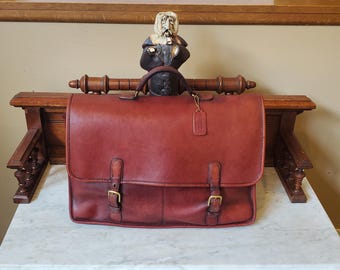 Vintage Coach Wall Street Briefcase in Beautiful Burgundy Leather