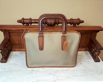 Vintage Coach Slim Satchel Standard in Navy (black?) Leather Style