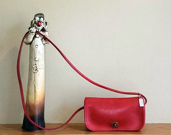 Coach Dinky Bag in Red Leather and Brass Hardware Crossbody Strap Style  9375 Made in the Factory in New York City VGC - Etsy