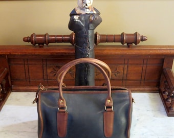 Dads Grads Sale Coach Madison Satchel Spectator Navy And Tabac Doctor Bag Style No 6765- U.S.A. Made- Gc -No Strap