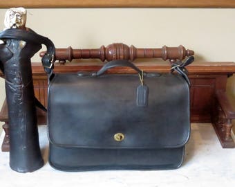 Etsy BDay Sale Coach Letter Brief In Black Leather Style No 5270- Made In United States- EUC