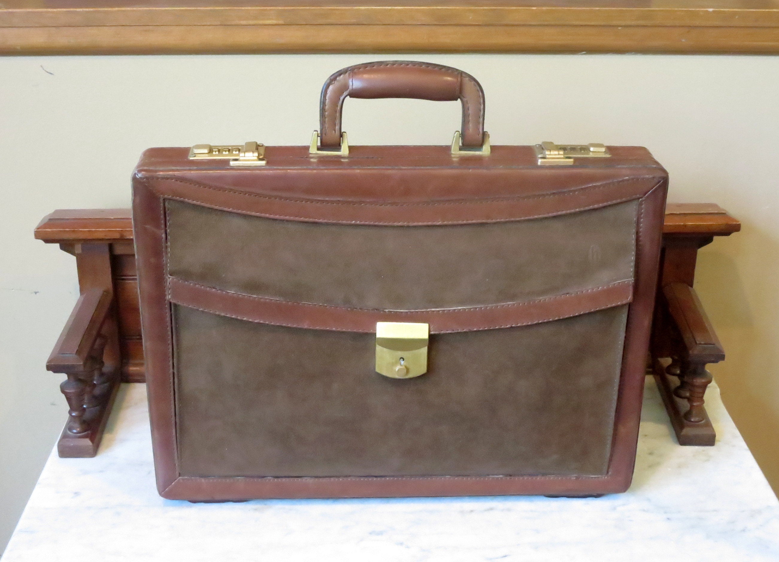 Vintage Hartmann Belting Leather Briefcase Hard case combo lock - Body Logic