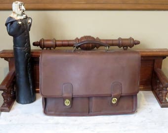 Dads Grads Sale Coach Prescott Briefcase In Mahogany Leather - Style No. 5275- Made in United States- GUC- No Strap