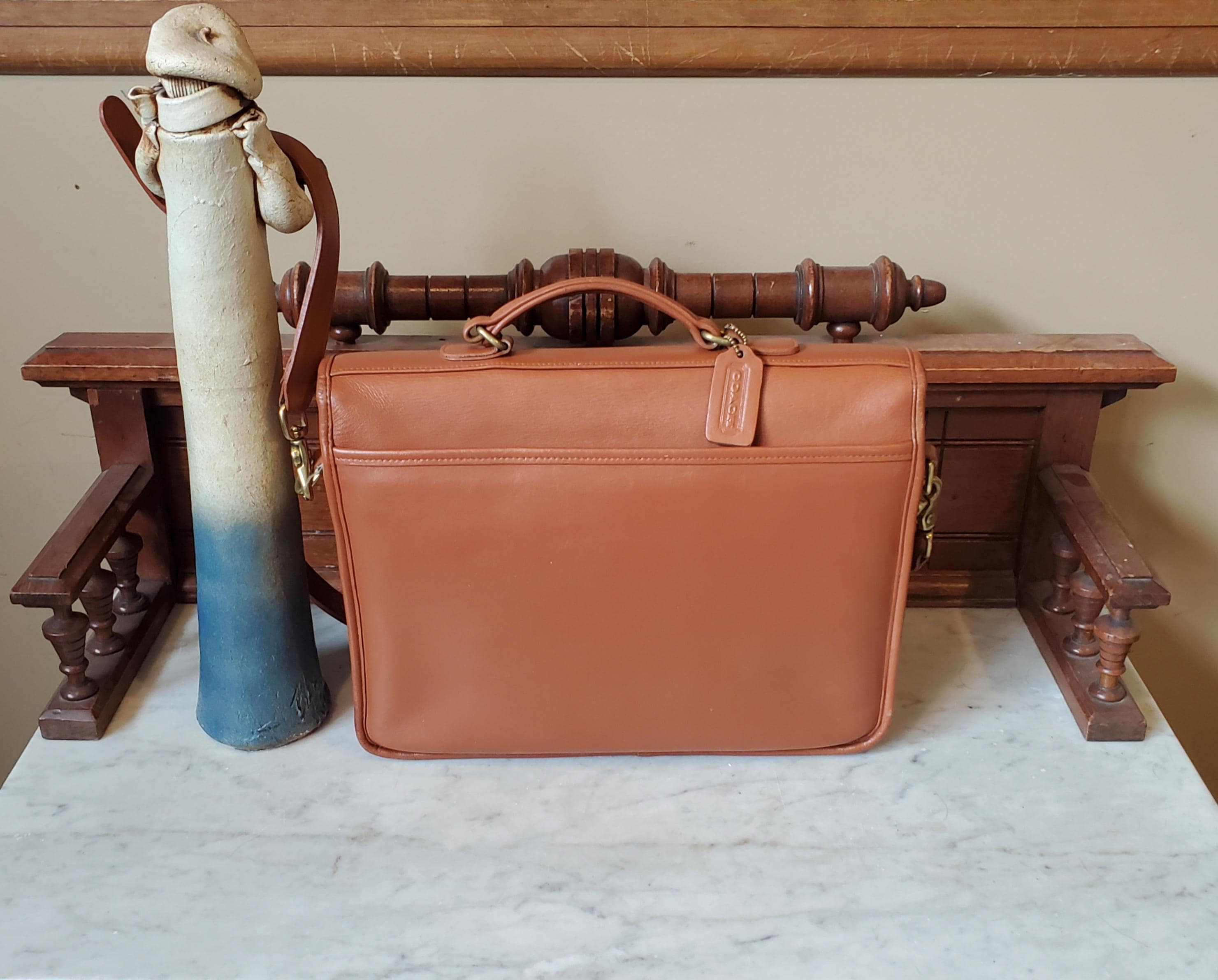 Vintage Coach Colebrooke Letter Size Briefcase British Tan