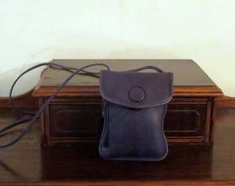 Etsy BDay Sale Coach USOC Tourist Pouch In Blue Leather - Style No 657- 1996 Olympic Commemorative Bag- VGC