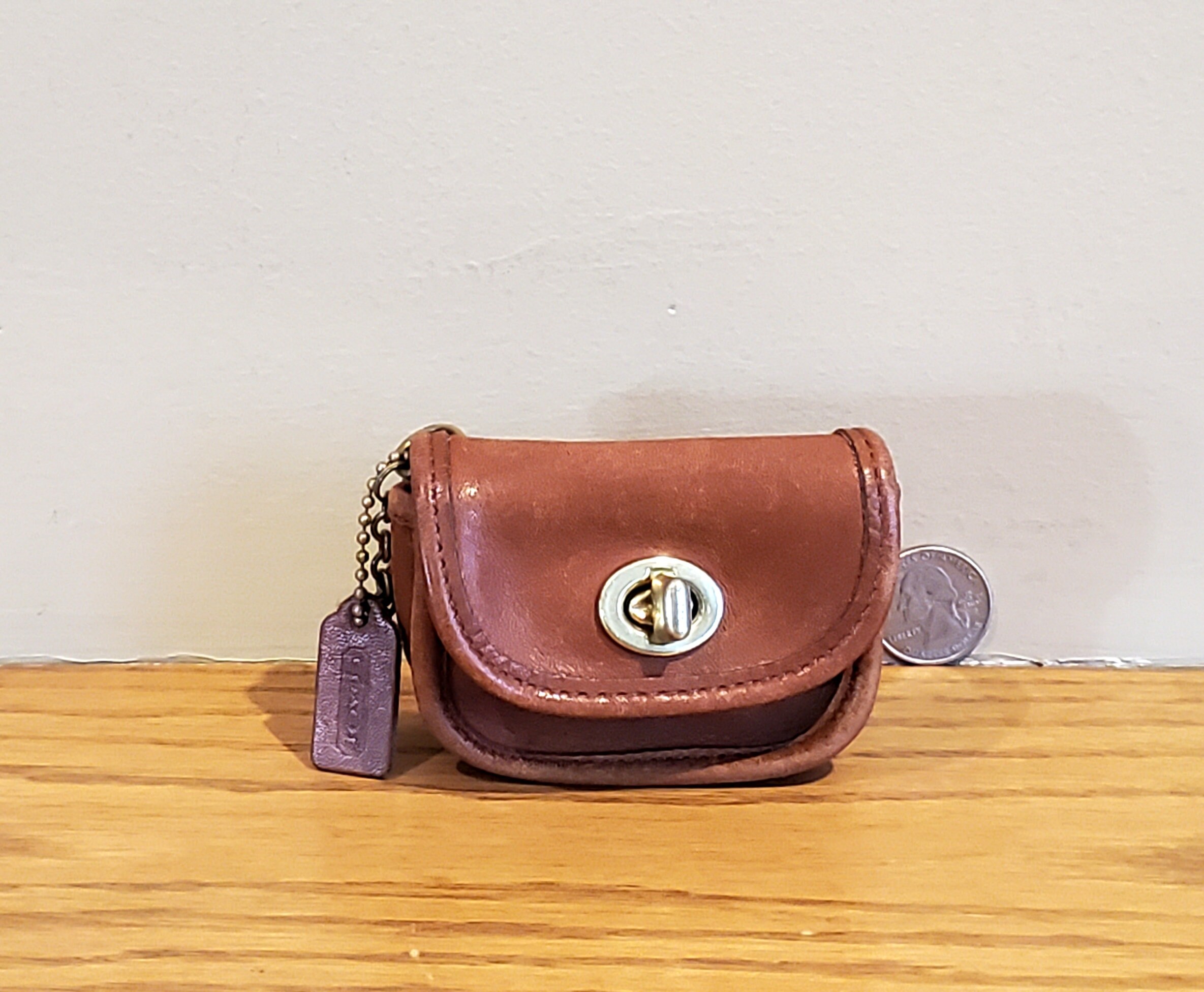 Sale Vintage Coach Mini City Key Fob Coin Purse in British