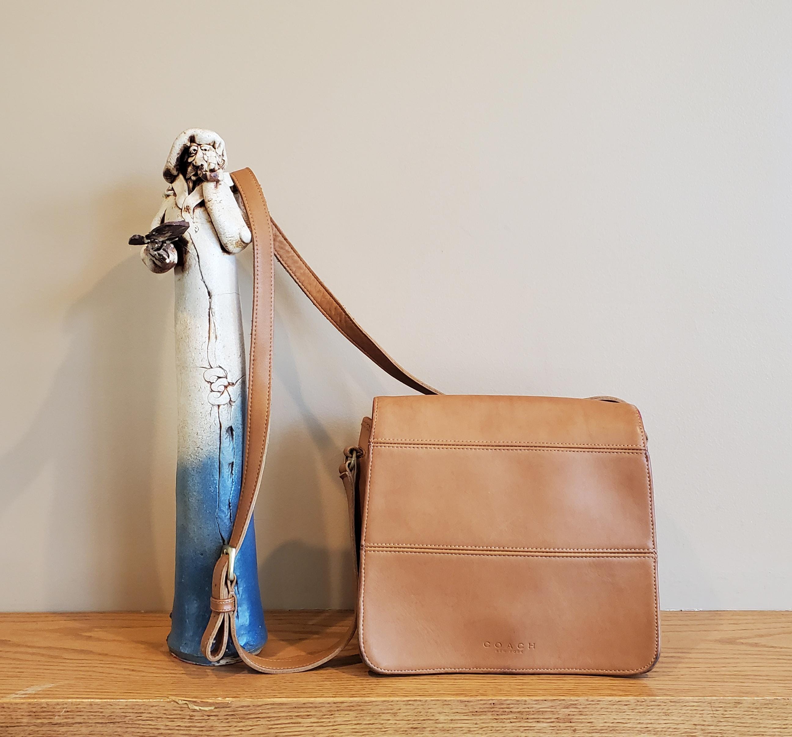 Sale Vintage Coach Tribeca Flap in Toffee Leather With