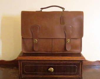 Etsy BDay Sale Coach Brief Bag In Tabac Leather Made In ' The Factory' In New York City Style No. 5080 EUC- Rare