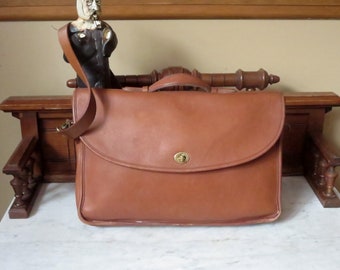 Dads Grads Sale Coach Lexington Briefcase In British Tan Leather With Brass Hardware - Style No 5265 - Made in U.S.A - Replacement Strap