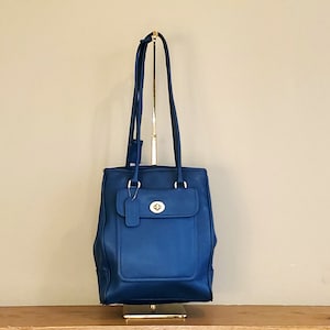 Coach Penelope Tote in Beautiful Blue Leather With Brass Hardware