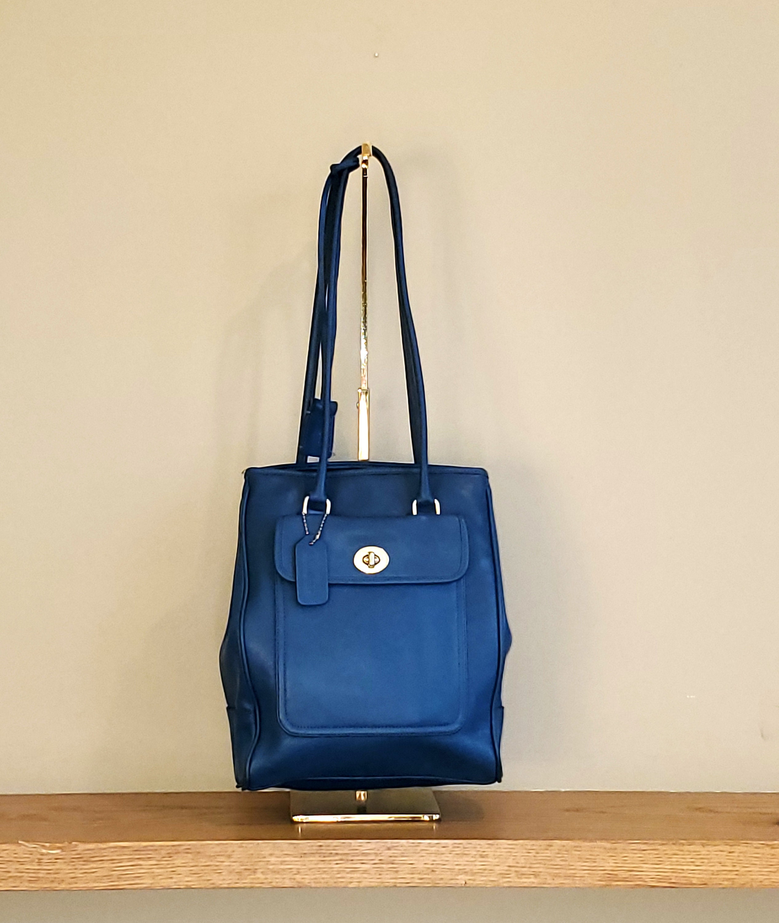 Coach Penelope Tote Aus Schonem Blauem Leder Mit Messing Hardware Dual Straps Stil 9714 Made in Costa Rica EUC Etsy