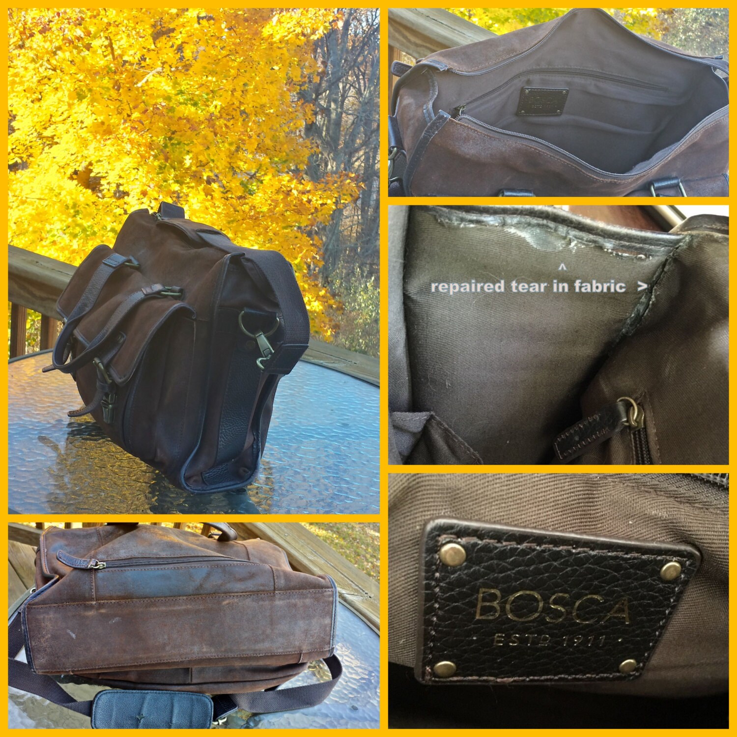 Vintage Bosca Messenger mit mehreren Taschen im Mailbag Stil Laptop iPad Carrier mit Griff und Riemen V.G.C. Etsy