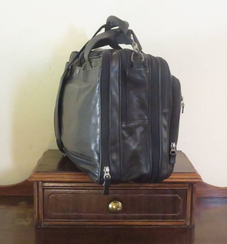VGC SALE HARTMANN Black Leather Soft Briefcase Attache Laptop IPad Case And Carry On Bag