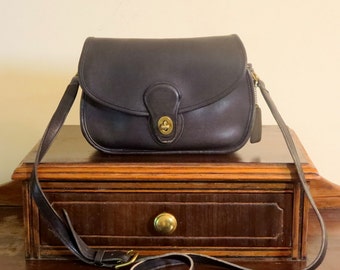 Etsy BDay Sale Coach Prairie Bag Black Leather Cross Body 48 Inch Strap No. 9954- Very Good Condition