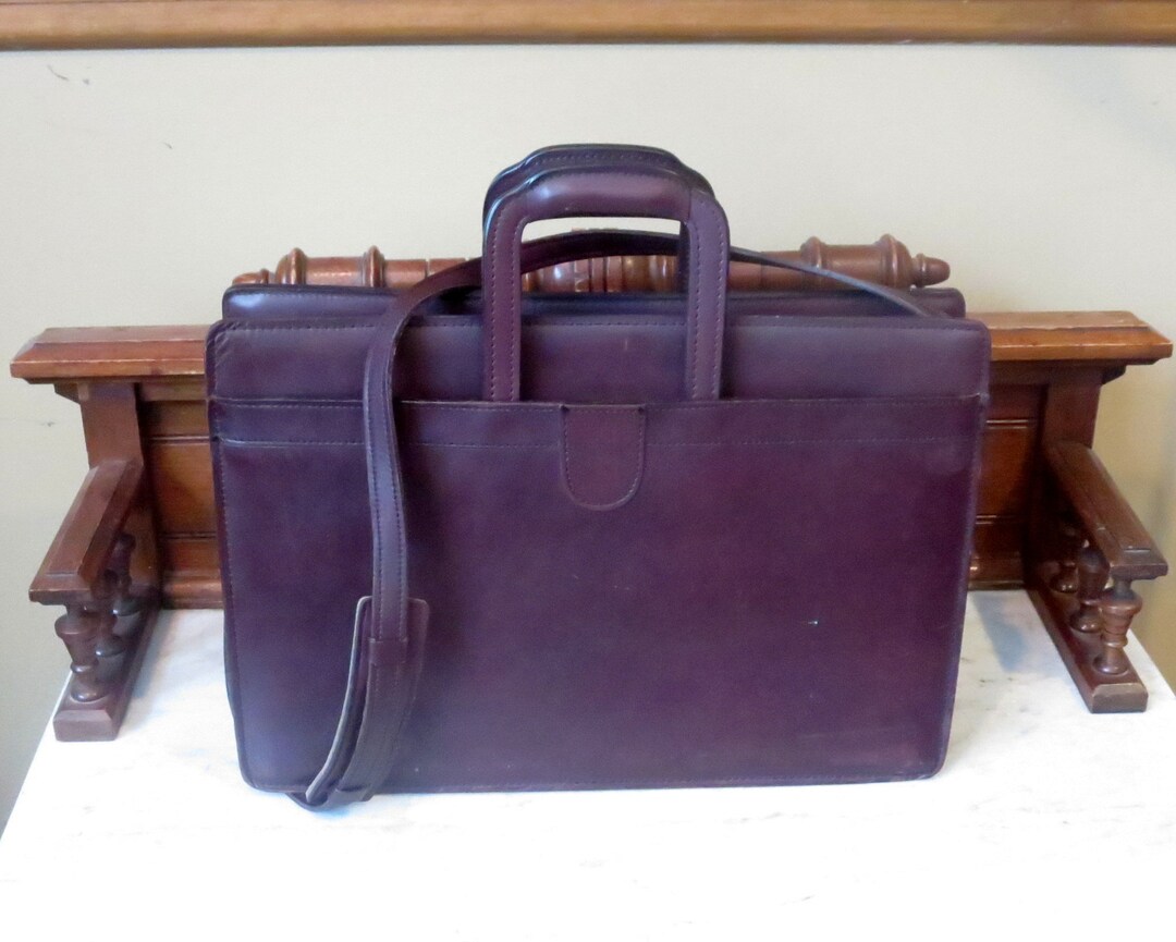 Sale Hartmann Portfolio Briefcase in Burgundy Leather With Retractable