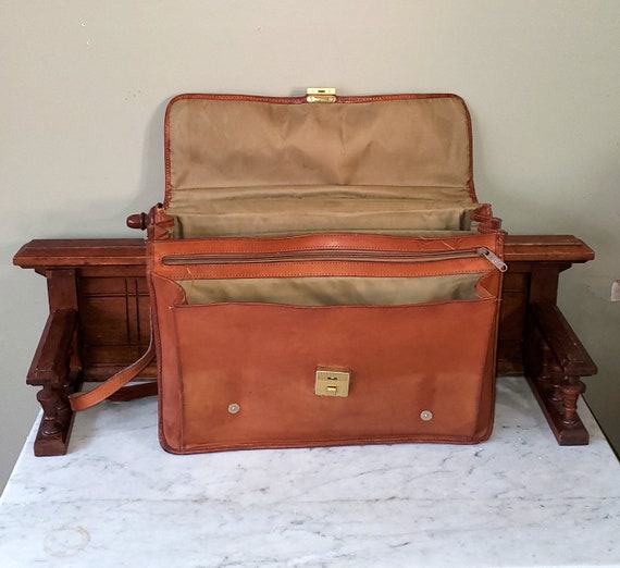 Hartmann Belting Leather 4 Slim Attache Briefcase - Rare Single Lock Model