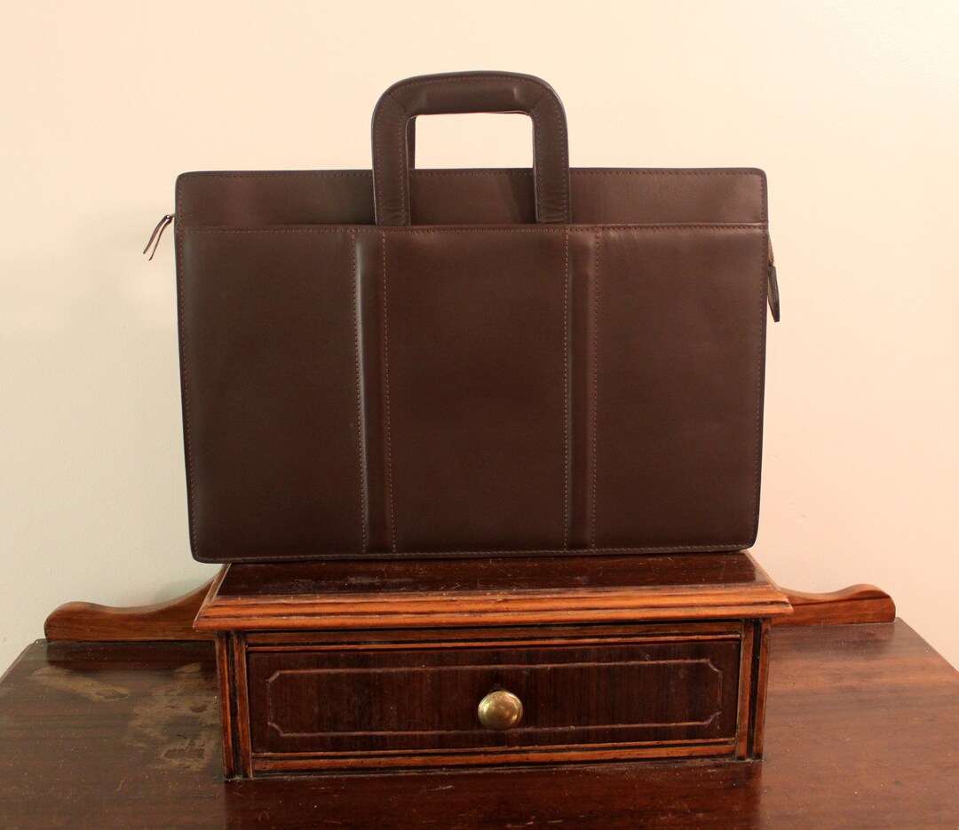 Vintage Mallard Brown Leather Combination Lock Briefcase Attaché